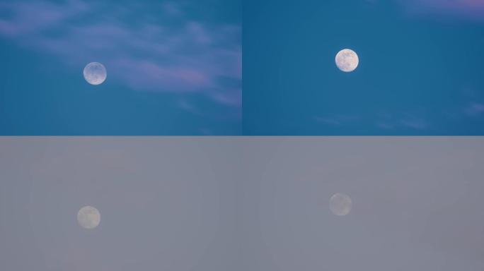 蓝天 月亮升起