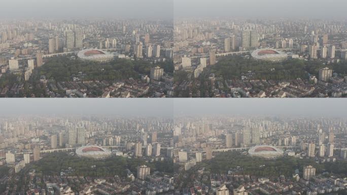 4K-log-航拍上海虹口区城市全景
