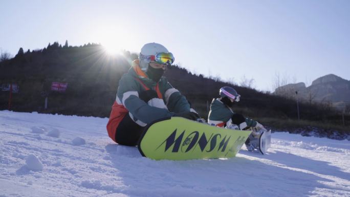 滑雪 模特 素材 冬奥会 专业装备 逆光