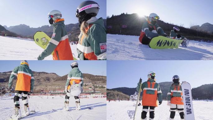 滑雪 模特 素材 冬奥会 专业装备 逆光