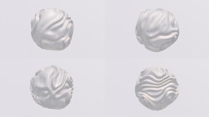 白色玻璃球变形白色转动例子