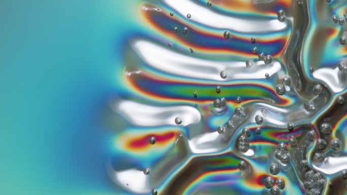 金属乙烯基气泡光影意境艺术流动的液体金属