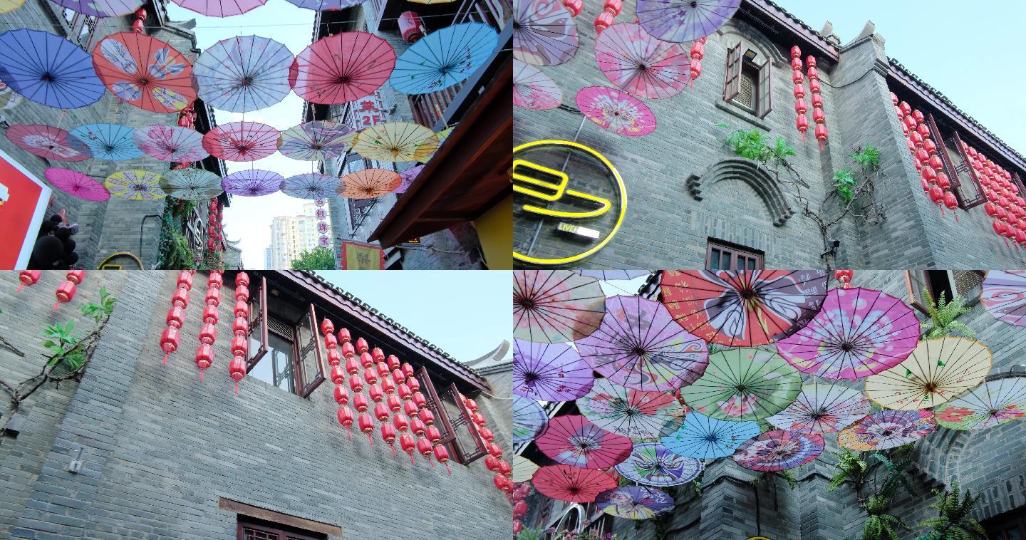 广西南宁三街两巷古镇老街油纸伞合集