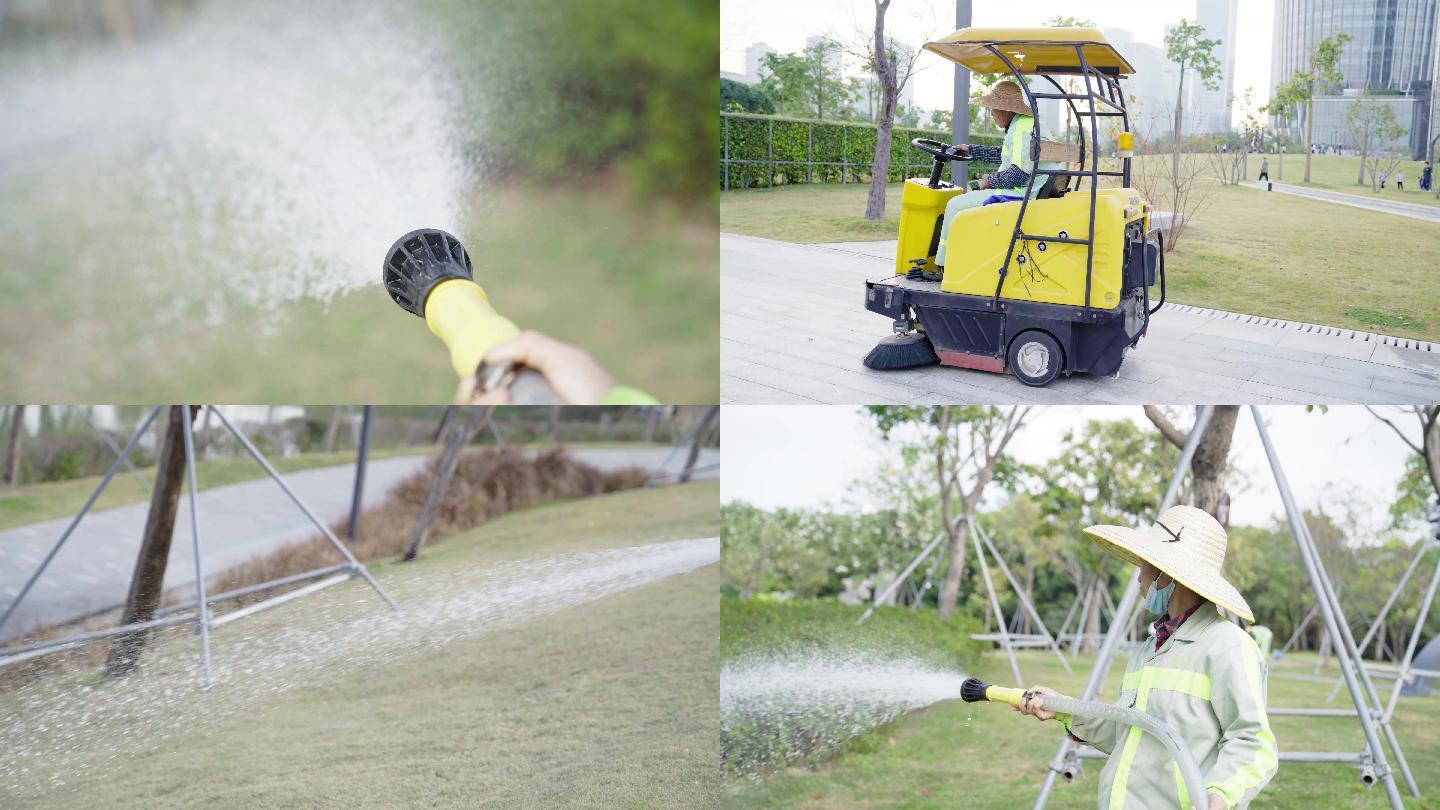 环卫工人、公园绿化、浇水灌溉、深圳绿化