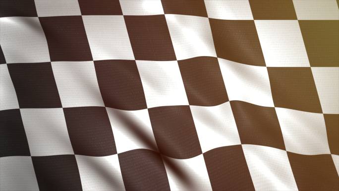 赛车动画旗帜。布料旗子黑白旗子