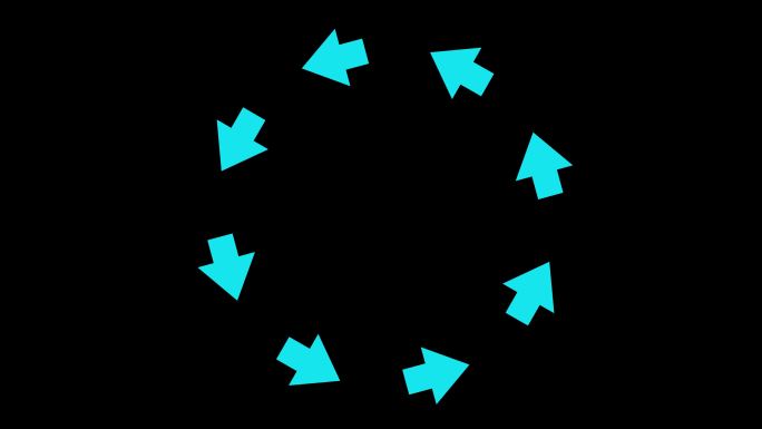 4K圆形路径蓝色箭头循环运动