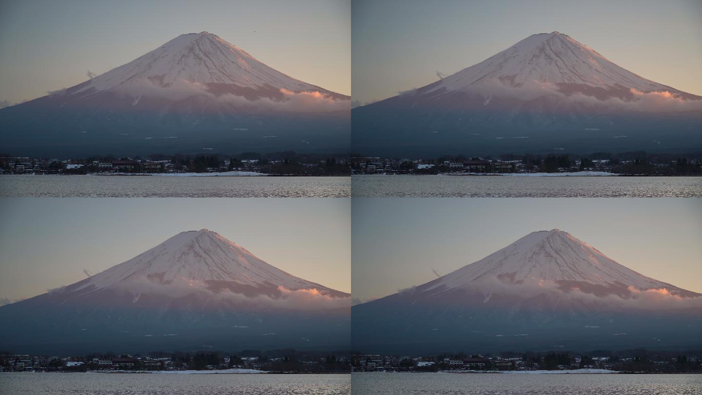 富士山活火山地标海景高山