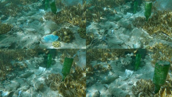 海洋污染环境污染海洋垃圾玻璃瓶