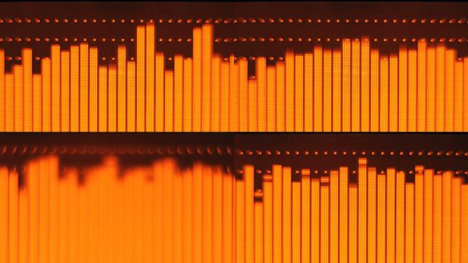 黄色的频谱分析仪声波音波音律节奏歌曲录音