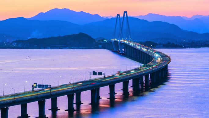 乐清湾跨海大桥延时摄影