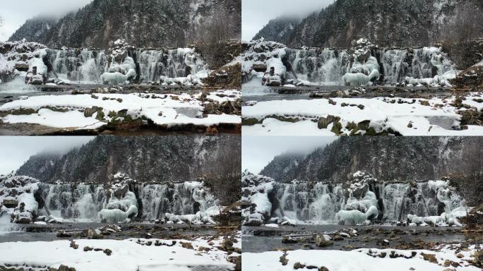 【4k】瀑布雪景