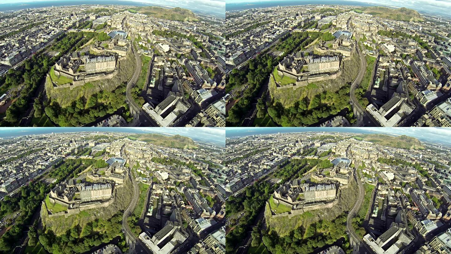 爱丁堡实拍场景视频鸟瞰视角