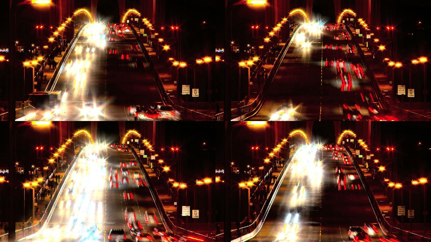 旧金山夜间交通城市夜景宣传车流量延时