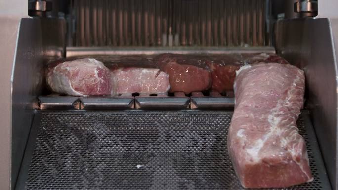 肉品加工厂猪肉的盐水注射