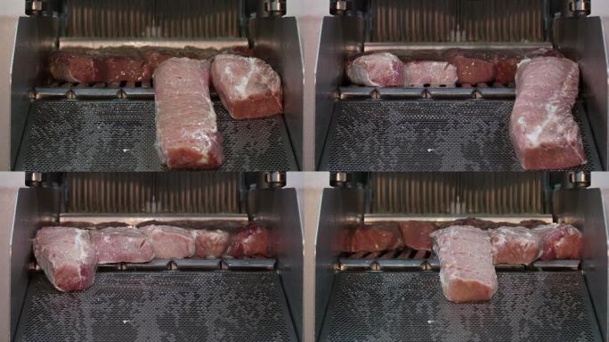 肉品加工厂猪肉的盐水注射