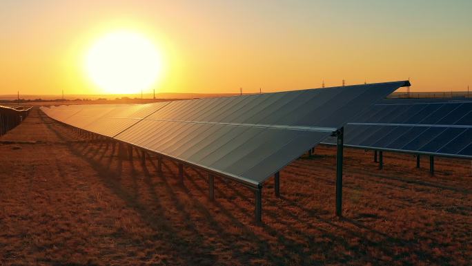 太阳能发电站光伏电能清洁能源碳减排
