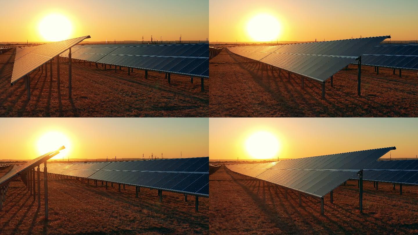 太阳能发电站光伏电能清洁能源碳减排