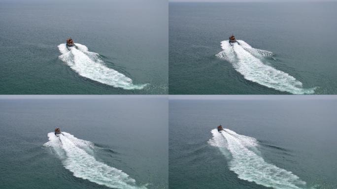 海面上的船只海平面游艇游船海浪浪花