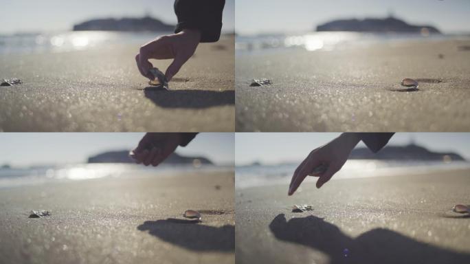 海滩上的贝壳小清新唯美微电影浪漫