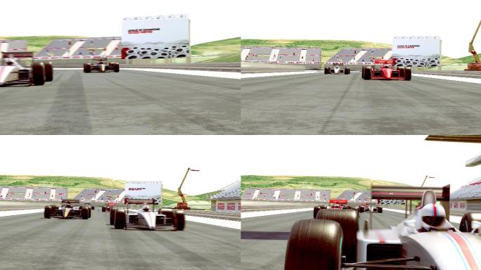 赛车出发的3D动画