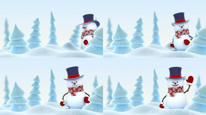 雪人卡通雪人动画视频素材MG动画