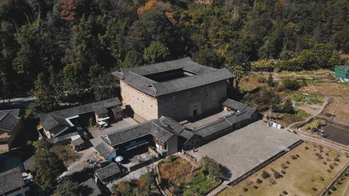 4k 福建土楼云水谣和贵楼地拍航拍素材