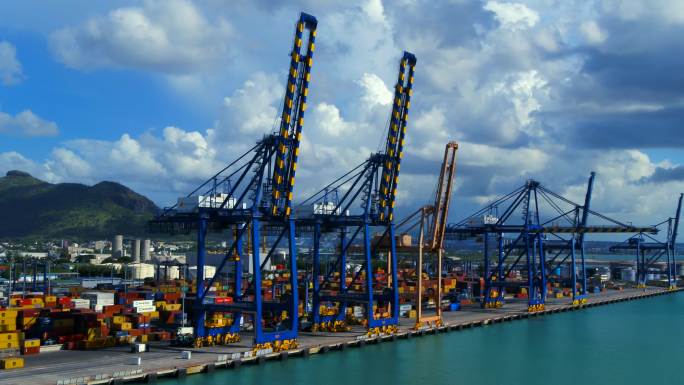 国际贸易港口航拍素材