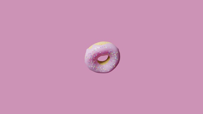 旋转粉红甜甜圈糕点动画甜甜圈动画美食