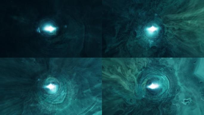 蓝色海洋云隧道科幻loop无缝循环4K