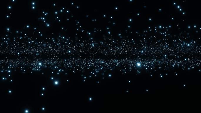 蓝色粒子穿越星空星光粒子唯美梦幻宇宙太空