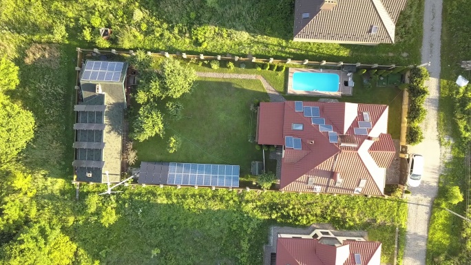 太阳能电池板鸟瞰图