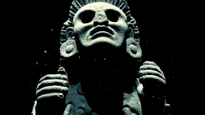 玛雅雕像古代雕塑文化玛雅文明时代邪恶魔鬼