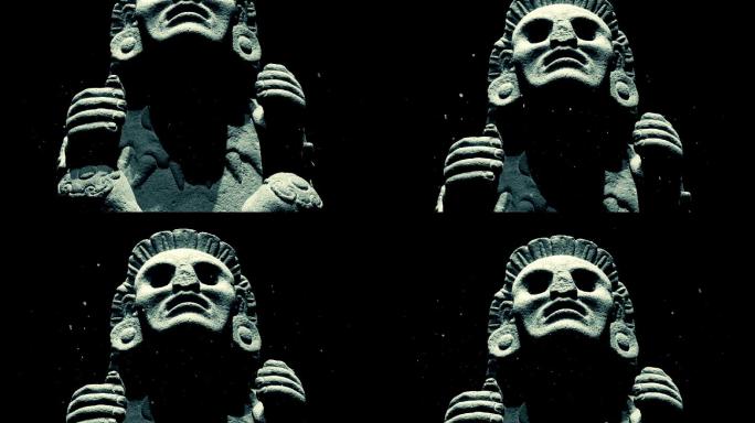 玛雅雕像古代雕塑文化玛雅文明时代邪恶魔鬼