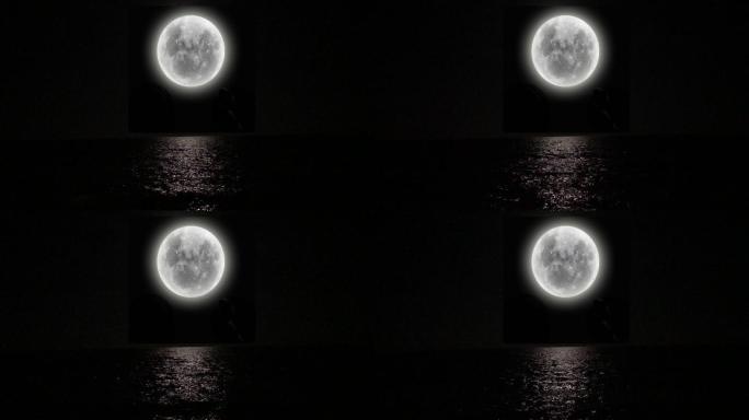 满月夜晚天文学金色月面