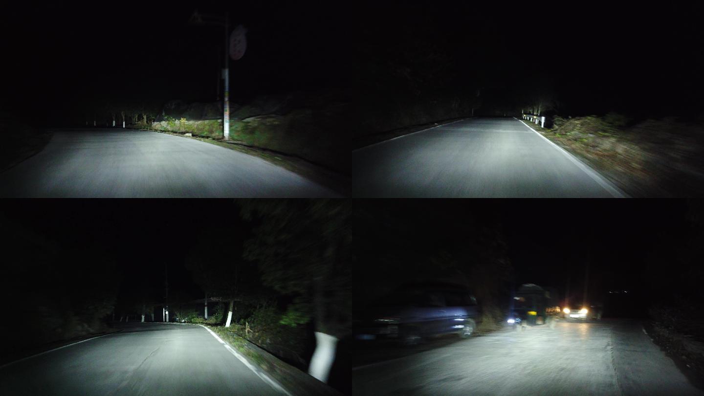 漆黑农村夜晚开车行车记录仪视频