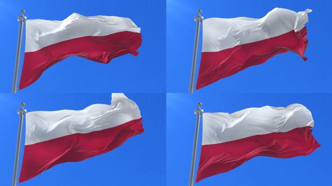 波兰国旗城市延时航拍波兰视频旅游宣传片地