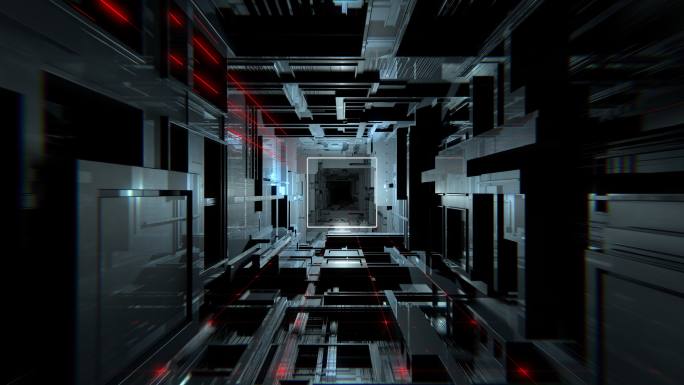 未来隧道时空空间穿梭时光科技赛博朋克