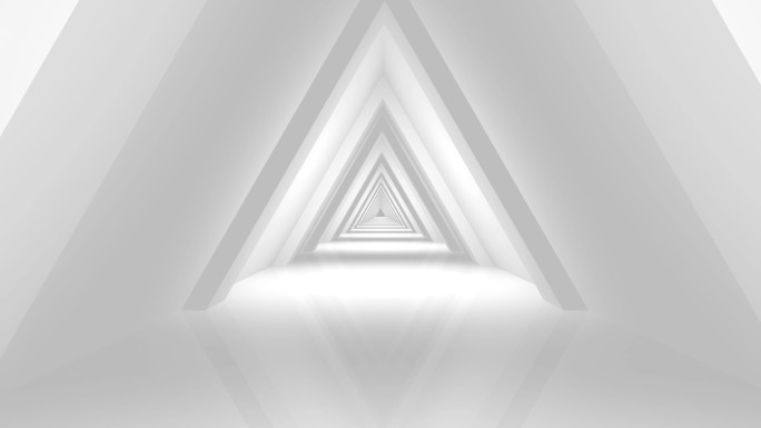 三角形隧道背景空间感白色无限循环