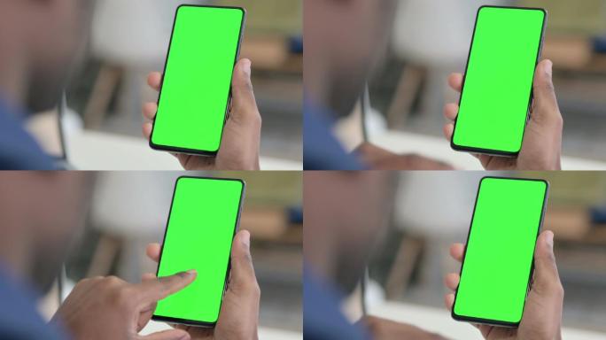 使用带有绿色色度按键屏幕的智能手机