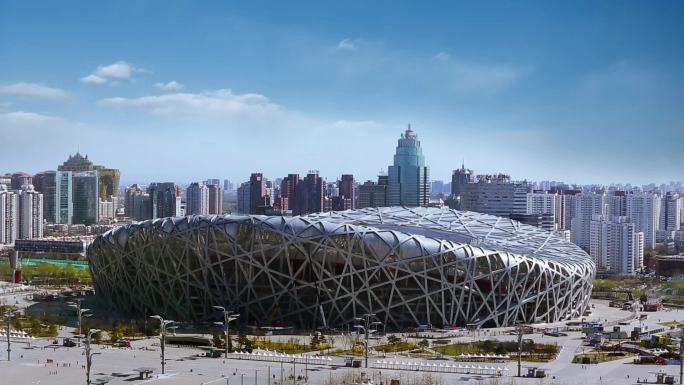 原创北京鸟巢国家体育场高清延时摄影
