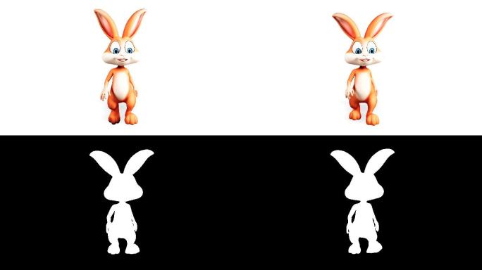 行走兔子的三维动画