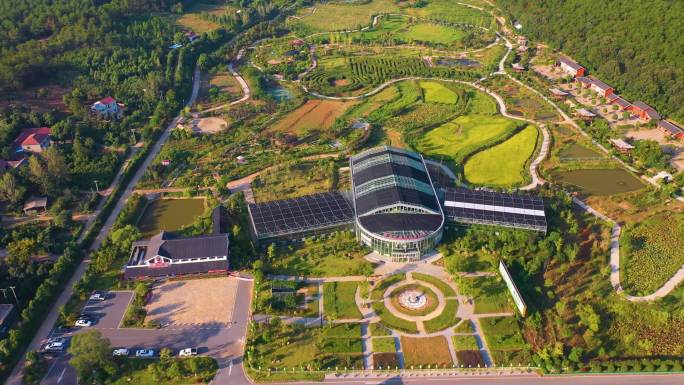 4K植物园温室建筑航拍