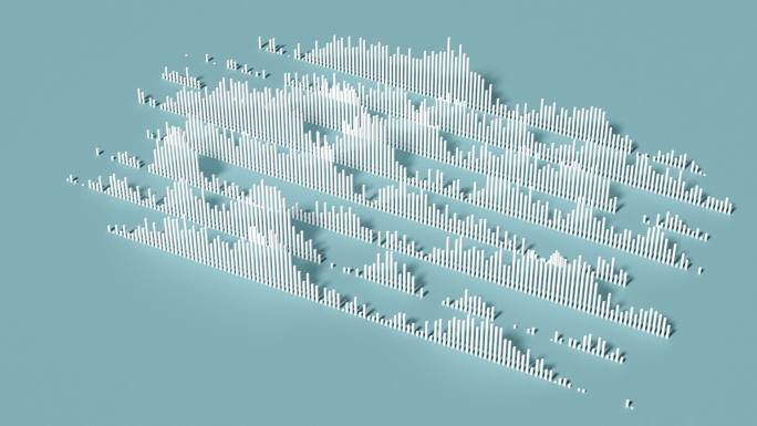 3D渲染 抽象经济数据指标震荡图表