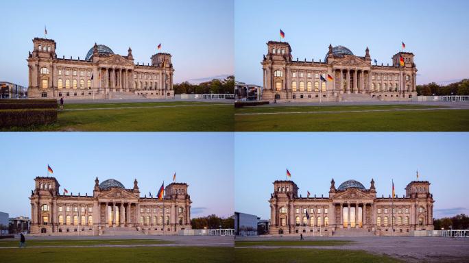 德国柏林国会大厦的延时拍摄