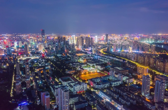 【高清4k】沈阳航拍东北大学夜景