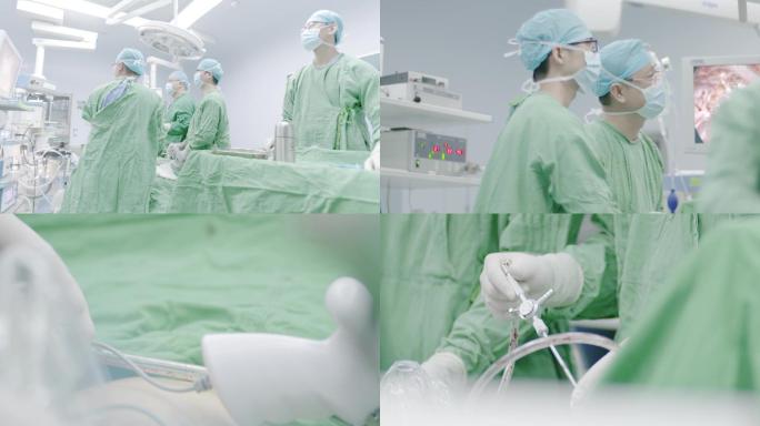 高端医院微创手术泌尿外科腹腔镜治疗实拍