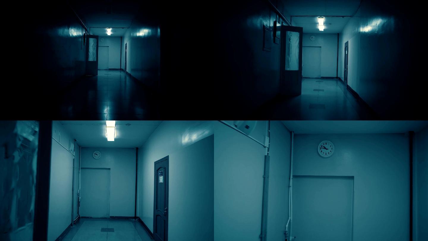 又长又暗的走廊钟幽暗黑暗