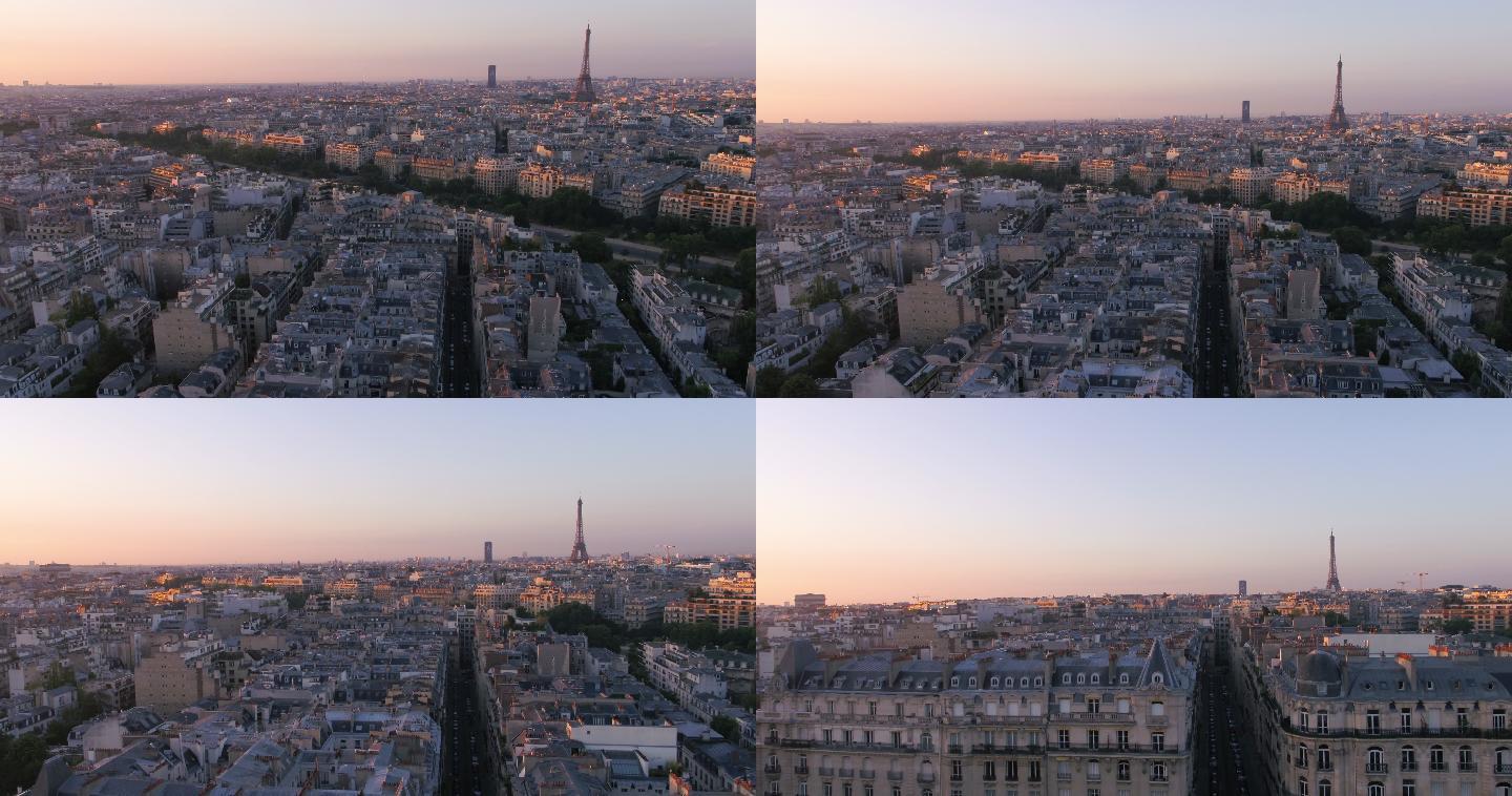 法国巴黎的城市景观。夏日清晨