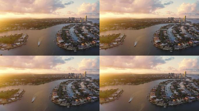 城市鸟瞰图城市建设人类社会海岸沿海城市