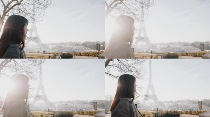 著名的埃菲尔铁塔法国巴黎旅游旅行